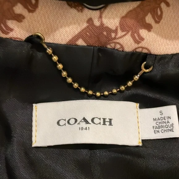 Coach Horse & Carriage Print Jacket with removable shearling collar - Picture 2 of 3